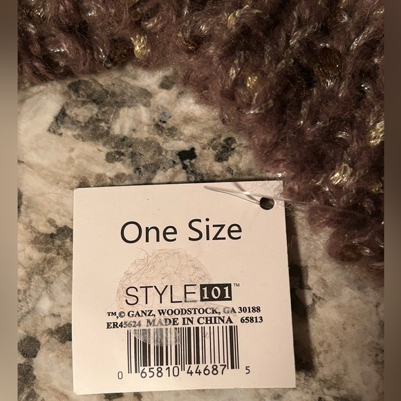 NWT Ganz Faux Fur Boot Cuffs Brown Gold Metallic Knit - Picture 5 of 11